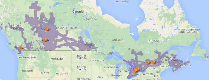 Chatr' network coverage