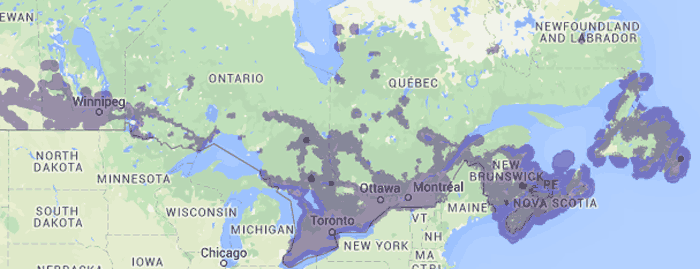 Eastlink' network coverage Eastlink' network coverage